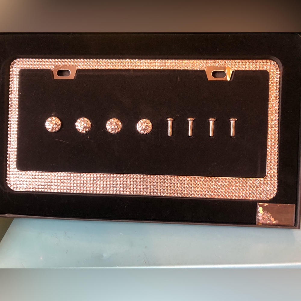 Gem glitter license plate frame